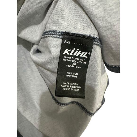 Kuhl Men's Gray 100% Organic Cotton Herringbone Button Down Camp Shirt Size XL - Picture 6 of 10